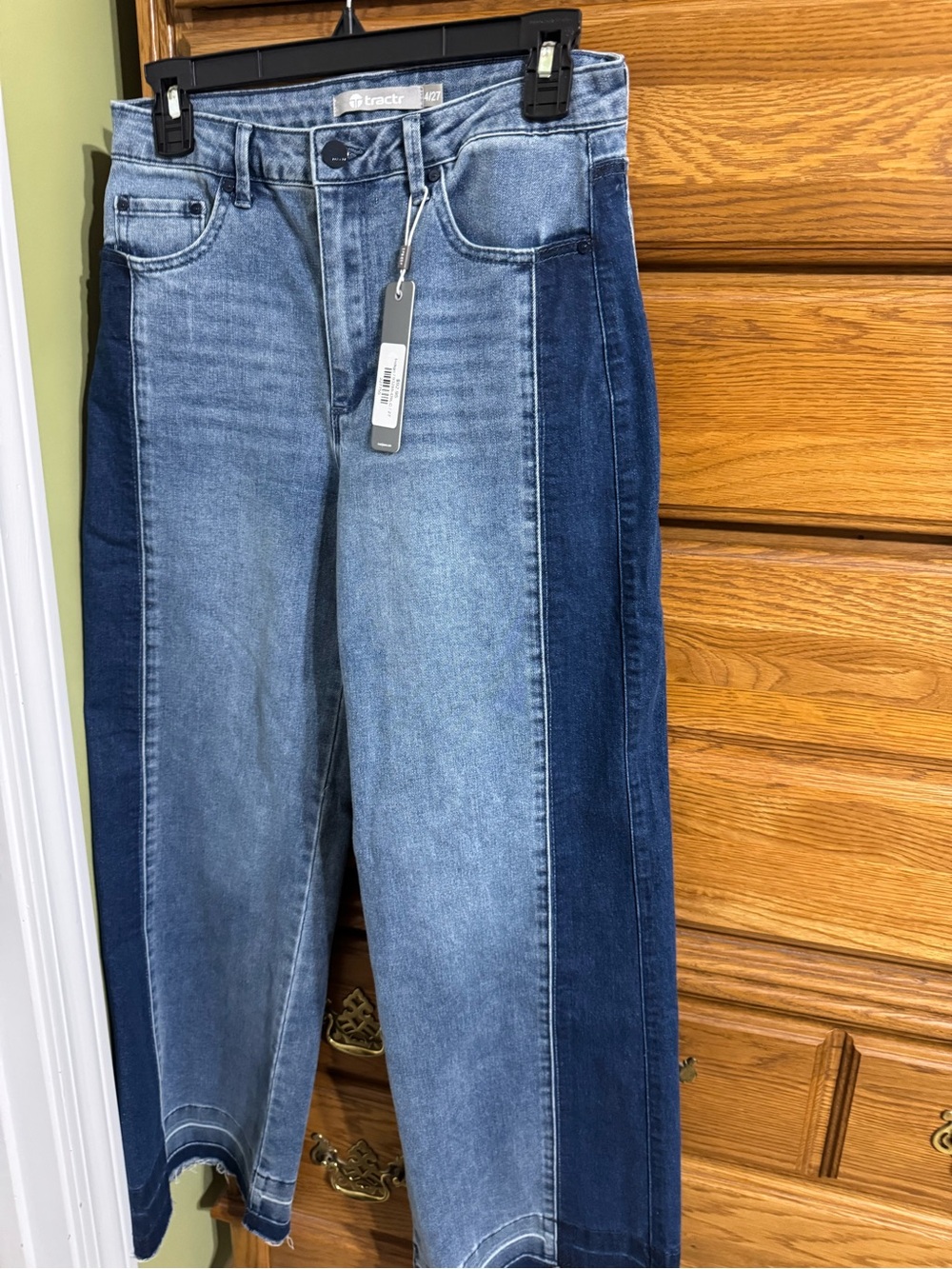 Tractr Two-Tone Blue Straight Leg Jeans